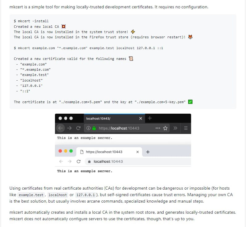 一个Go开发的简单的零配置工具，可以使用想要的任何名称制作本地受信任的开发证书mkcert | #工具