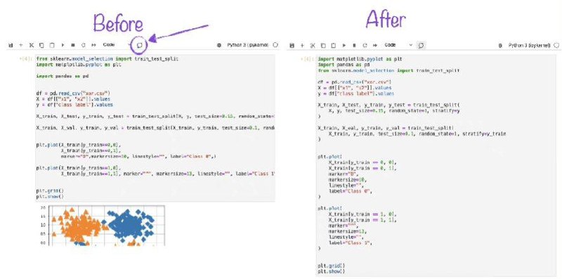 超赞的Jupyter Notebooks代码自动美化插件 | #插件conda install -c conda-forge jupyterlab_code_formatter black isortvia: Sebastian Raschka ​​​