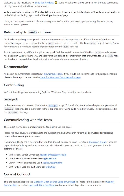 Sudo for Windows：Windows 上的 Sudo 允许用户从非提权的终端窗口直接运行提权命令