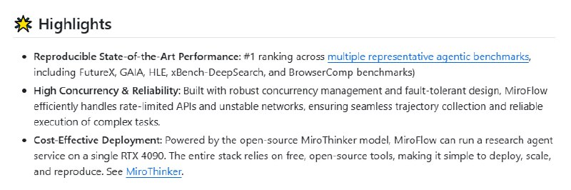 MiroFlow是由MiroMind AI团队推出的一款开源高性能研究智能体框架，专注于多步互联网调研，尤其擅长未来事件预测等复杂任务