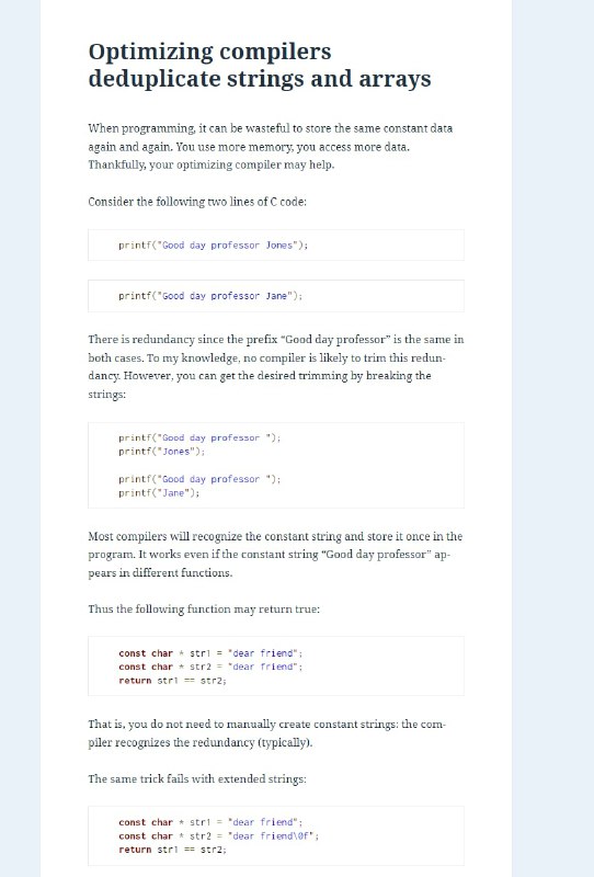 优化编译器删除重复字符串和数组 | 地址