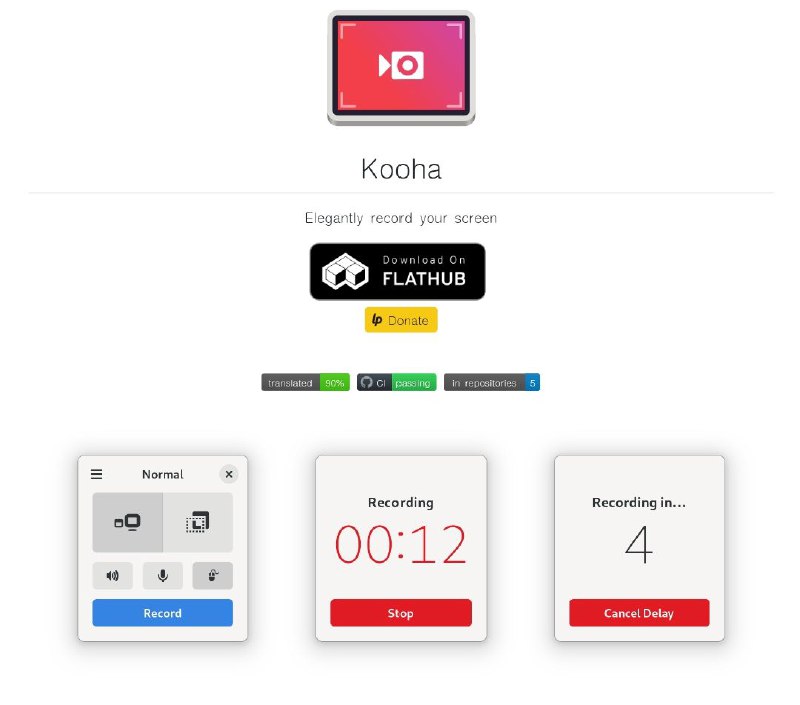 Kooha：Rust写的优雅录屏 #工具