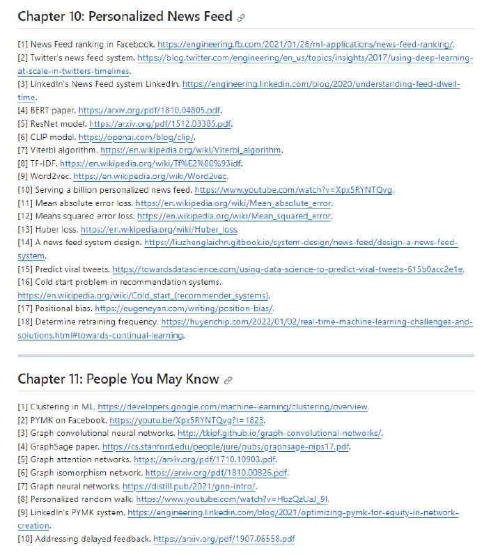 bytebytego总结的系统设计面试参考资料 | link | #面试侧重于后端系统，如视频搜索、视频推荐系统、有害内容检测、广告点击预测等等