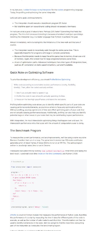 分析和优化解释器
