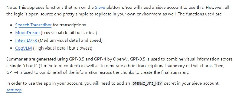 Describe：将视频转换为自定义多媒体摘要的应用它使用视觉语言模型 (VLM) 和语言模型 (LM) 的组合来生成视频内容的摘要