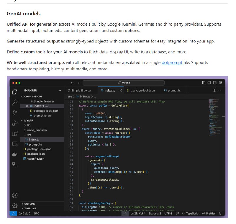Firebase Genkit：AI驱动应用开发框架，支持构建、测试、部署和监控AI功能，优化云环境和代码中心设计，免费开源，集成Firebase或Google Cloud服务，支持TypeScript和Go语言 | #框架