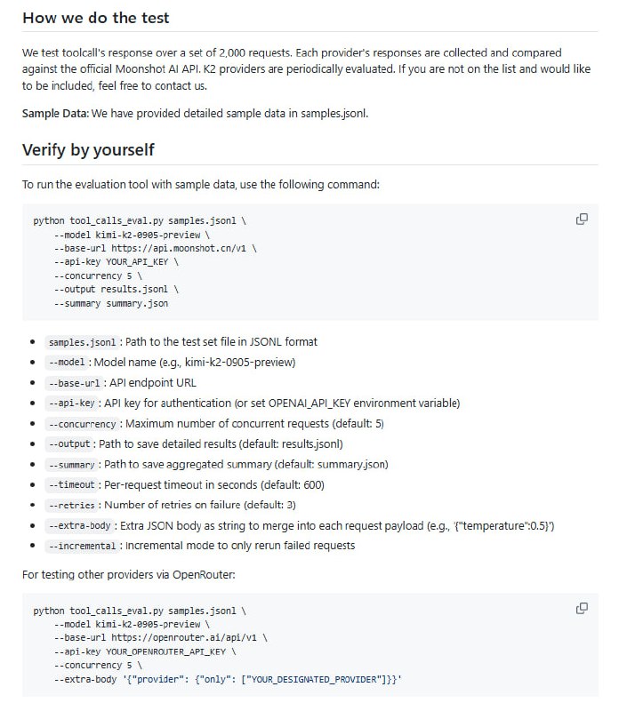 在线调用工具多样，精度差异大，给使用体验带来影响，尤其是专注于agentic loop的Kimi K2模型，工具调用的准确性尤为关键