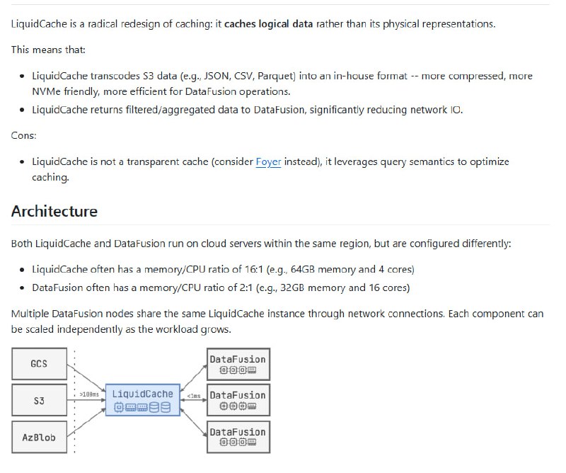 LiquidCache：为云原生DataFusion系统提供10倍更低延迟的S3缓存解决方案
