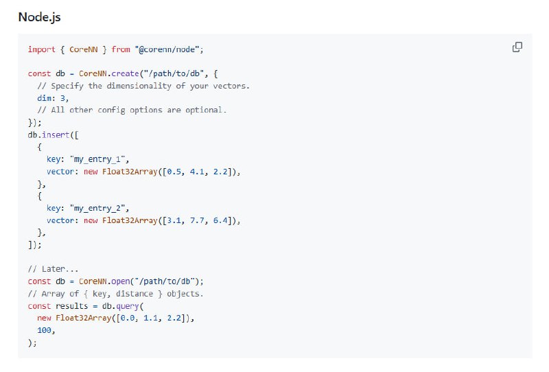 CoreNN：面向亿级向量搜索的高效数据库，支持在普通设备上实现亚线性时间查询，极大提升大规模向量检索效率