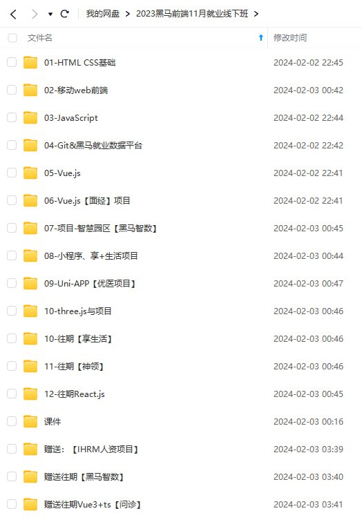 黑马前端线下班11月版，完结