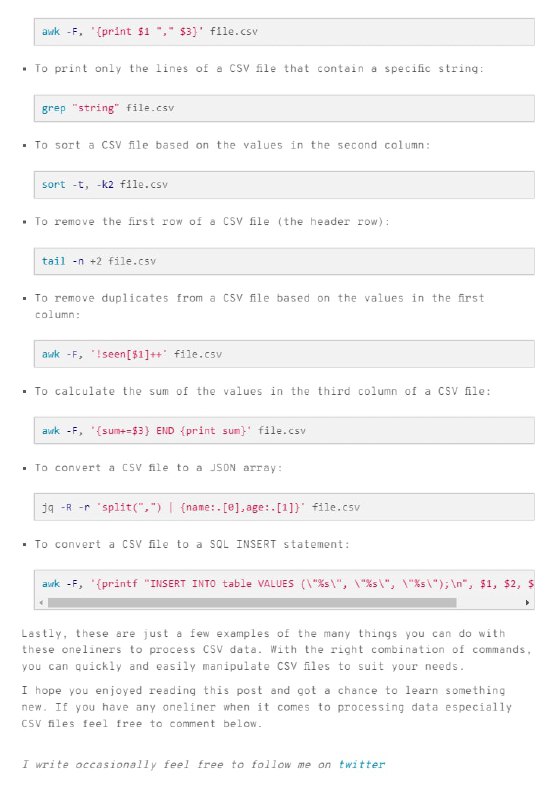 使用命令行处理 CSV 文件