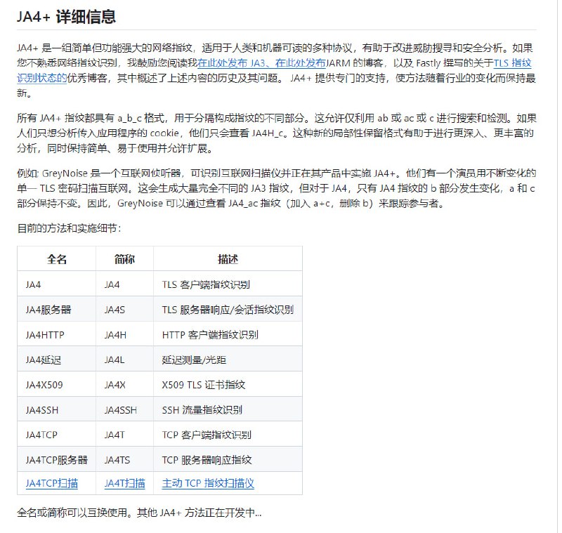 JA4+：一套易于使用且易于共享的网络指纹识别方法