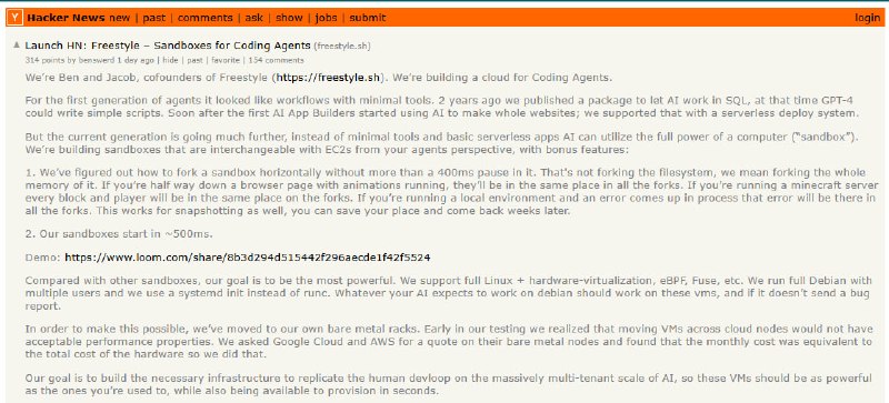 当 AI Agent 拥有了“克隆”大脑：超越容器的沙盒革命 | 帖子提要：本文探讨了一种新型虚拟机技术，通过内存写时复制（CoW）技术实现亚秒级的环境克隆