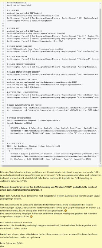 这个repo的作者认为Windows 10/11的默认 TCP 配置文件难以适应今天的互联网（基于2012年的网络做的参数适配），所以写了个脚本把windows默认只应用于数据中心的TCP配置文件搬过来替换掉现有的