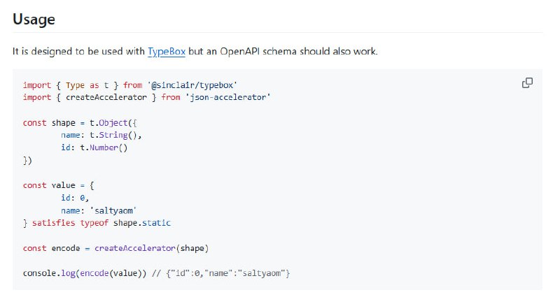 加速JSON序列化的工具，通过OpenAPI/TypeBox模型优化性能