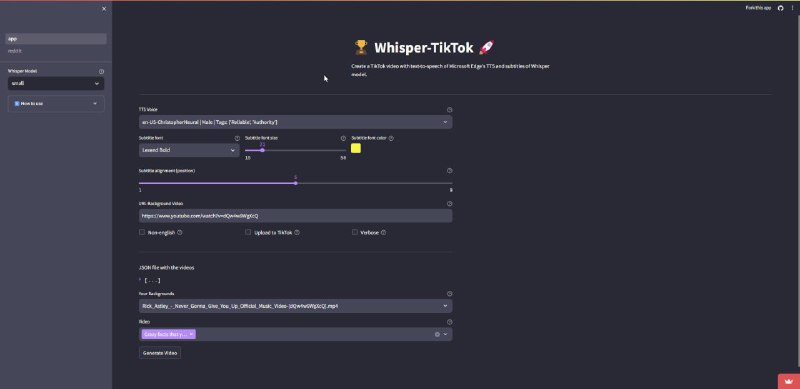 Introducing Whisper-TikTok：使用FFMPEG、Microsoft Edge朗读功能和OpenAI Whisper模型来创建TikTok视频