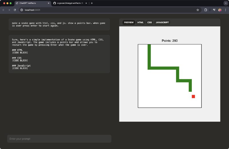 ChatGPT Artifacts：将Claude的Artifacts功能引入ChatGPT，支持创建列表以组织星标仓库，提供Beta版本功能测试和反馈机制