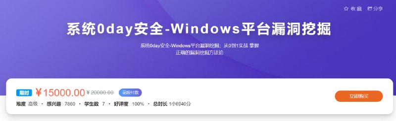 系统0day安全-Windows平台漏洞挖掘