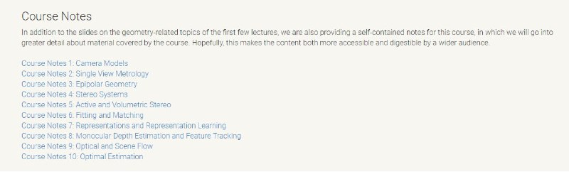 斯坦福《CS231A计算机视觉：从3D重建到识别》课程资料介绍计算机视觉中的概念和应用，主要涉及几何和3D理解