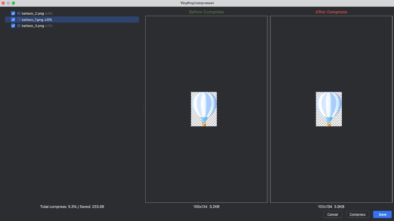 TinyPngCompressor：JetBrains IDE 内高效图像压缩利器，助力开发者无缝优化项目资源  • 支持 webP/png/jpg/jpeg 格式，基于 TinyPNG 强大压缩算法，显著减小文件体积  • 兼容最新 Android Studio Meerkat (2024.3+) 及 IntelliJ IDEA，紧跟开发环境升级  • 内置直观 UI，支持项目文件树批量压缩，压缩前后可视化对比，实时显示压缩比例和进度  • 自动识别剪贴板图片，智能跳过已压缩文件，操作便捷，节省重复工作时间  • 多种安装方式：插件市场一键安装、离线安装包及源码编译，灵活适配不同需求  • 本质上提升开发效率和项目性能，减少图片资源负担，优化用户体验和加载速度  TinyPngCompressor 将资源优化嵌入开发流程，推动高效自动化，避免手动繁琐操作，体现现代 IDE 插件服务于开发者的本质价值