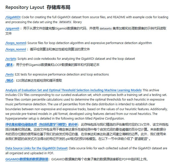 GigaMIDI Dataset：音乐生成领域的超大MIDI数据集，为音乐创作和研究提供强大支持 | #音乐新增循环检测和音乐表现力评估指标，助力音乐生成更富有表现力；提供详细元数据和预训练模型，方便研究和应用开发GigaMIDI Dataset：音乐生成领域的超大MIDI数据集，为音乐创作和研究提供强大支持 | #音乐新增循环检测和音乐表现力评估指标，助力音乐生成更富有表现力；提供详细元数据和预训练模型，方便研究和应用开发