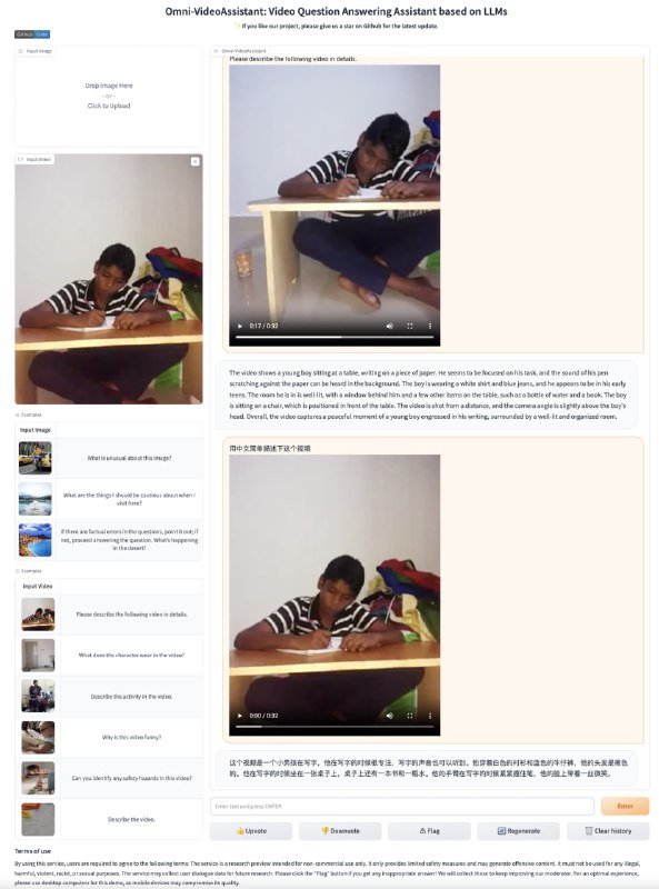 Omni-VideoAssistant：基于大型语言模型(LLM)和帧卷积技术的视频问答助手，旨在提供多模态数据融合和无限数据生成的能力