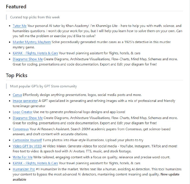 gpts-trending：每日 GPT Store 榜单数据备份，用了一个GitHub Action每天定时更新数据