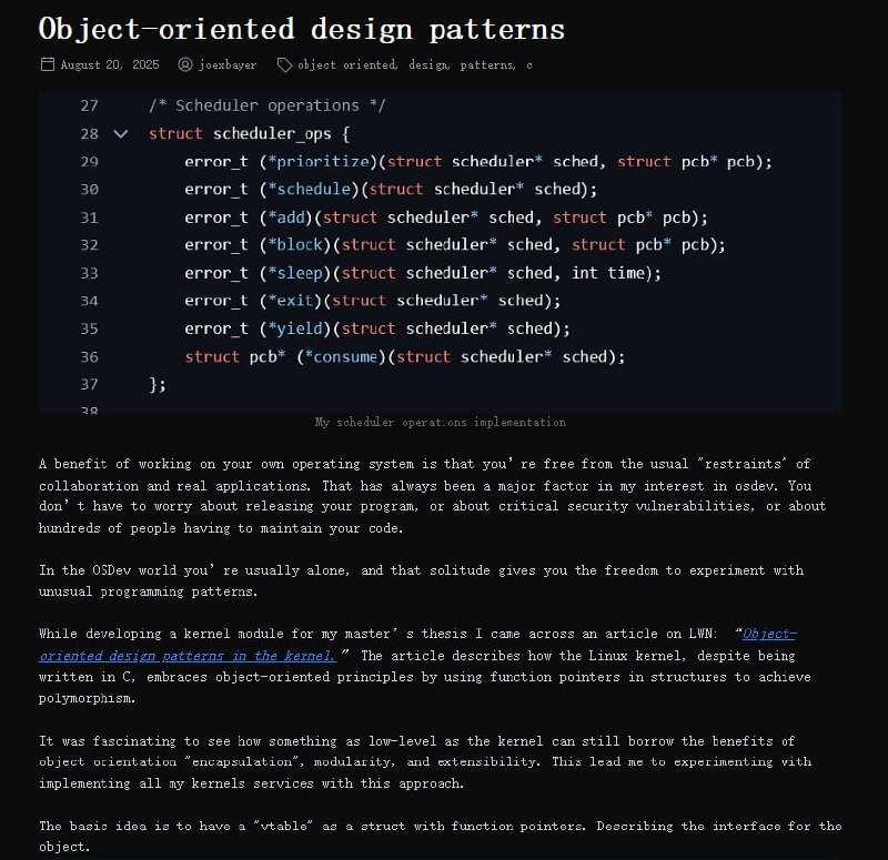 面向对象设计模式：使用C语言、在操作系统内核开发中应用面向对象的设计模式