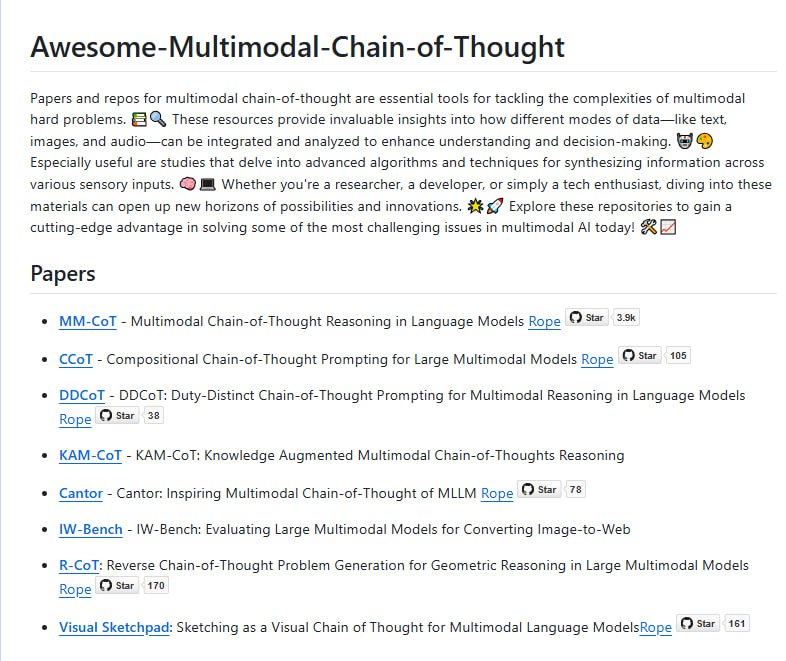 Awesome-Multimodal-Chain-of-Thought：一站式多模态思维链研究资源库