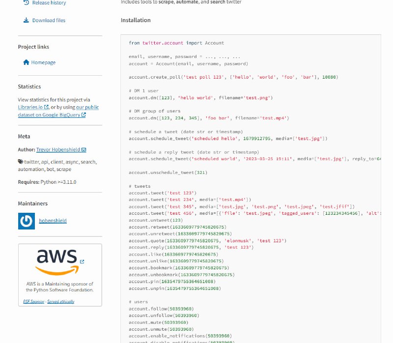 Twitter API逆向工程 | link