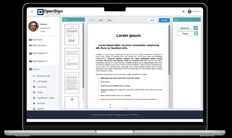 OpenSign 是一个开源文档电子签名解决方案，旨在为 DocuSign、PandaDoc、SignNow、Adobe Sign、Smartwaiver、SignRequest、HelloSign 和 Zoho Sign 等商业平台提供安全、可靠且免费的替代方案