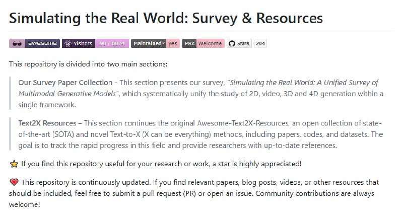 World-Simulator：一站式多模态生成模型资源库，助力AI研究者探索2D、视频、3D和4D生成的前沿进展