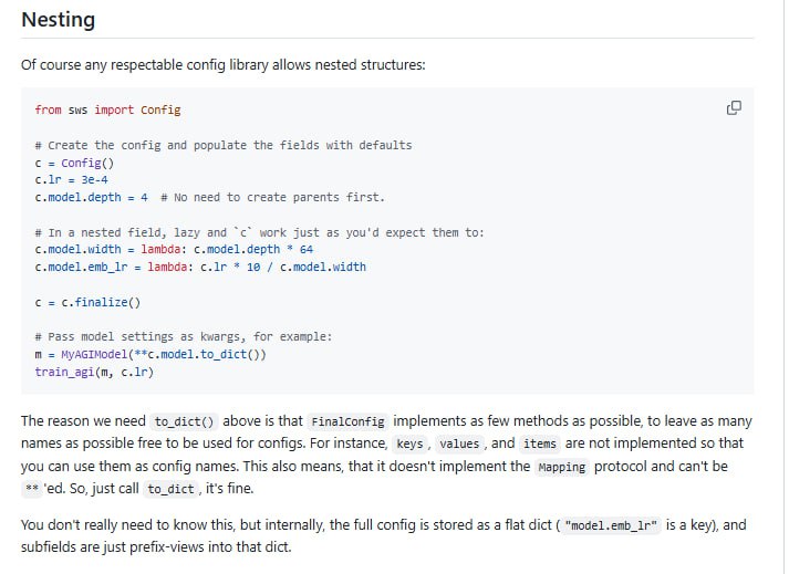 深度学习实验配置写起来总是头疼？sws 是一个极简、可预测、无坑的配置库，专为深度学习项目设计