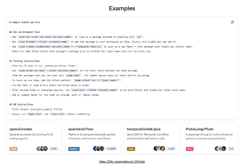 AGENTS.md 正式上线，成为 AI 编码代理的“README” —— 一个简单开放的格式，专门用来为编码代理提供清晰、统一的上下文和指令
