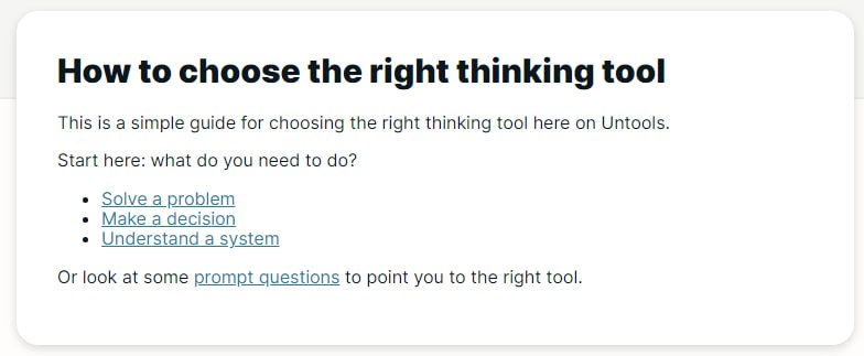 思维工具和框架的集合，可帮你解决问题、做出决策和理解系统