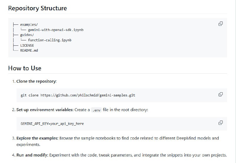 Gemini Samples：探索Google DeepMind Gemini模型的强大功能，轻松实现AI驱动的创新应用