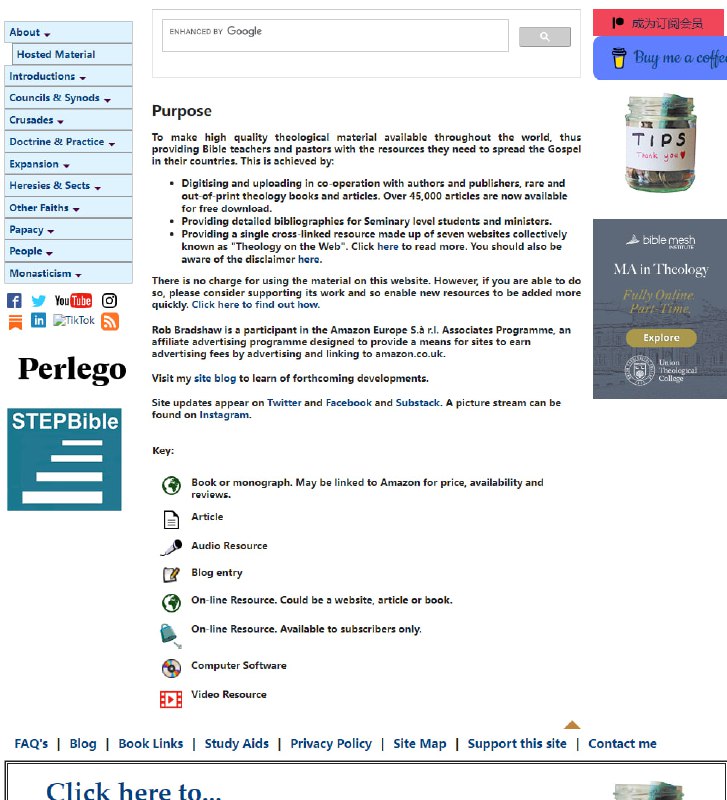 中世纪教会研究的互联网资源 | link向全世界提供高质量的神学材料，从而为圣经教师和牧师提供在各自国家传播福音所需的资源