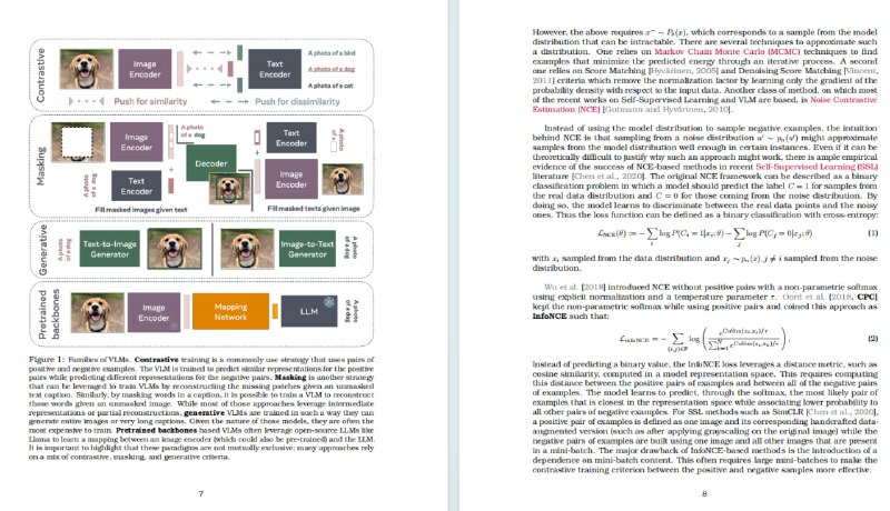 An Introduction to Vision-Language Modeling归纳了当前视觉语言模型的主要方法，即对比学习、掩码、生成式和利用预训练模型，阐述了各自的工作机制、优势和局限，为视觉语言模型研究提供指导