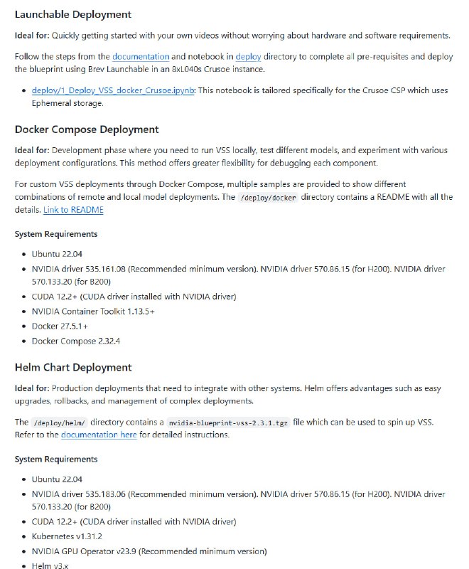 NVIDIA AI Blueprint：大规模视频搜索与摘要的行业级解决方案• 支持海量实时及存档视频的智能摄取与结构化分析，助力快速决策与运营优化  • 结合视觉语言模型（Cosmos Nemotron VLM）、大型语言模型（Llama Nemotron LLM）及NVIDIA NIM微服务，实现精准视频摘要和交互式问答  • 采用Context-Aware RAG模块，融合向量库与图数据库，增强多跳推理、时序理解及异常检测能力  • 灵活部署：支持单GPU、局部多GPU及完全远程架构，满足从开发到生产的多种场景需求  • 面向视频分析师与AI开发者，提供一键部署、丰富配置及高度可定制化的流水线和微服务  • 完善文档覆盖API授权、硬件需求、快速上手指南及安全漏洞说明，保障稳定可靠运行  • 典型应用涵盖智能空间监控、仓储自动化及标准作业流程验证，赋能行业数字化转型视频智能分析已进入多模态融合与上下文增强的新阶段，NVIDIA蓝图提供了系统化路径，降低复杂度，提升效率，释放视频数据的最大价值