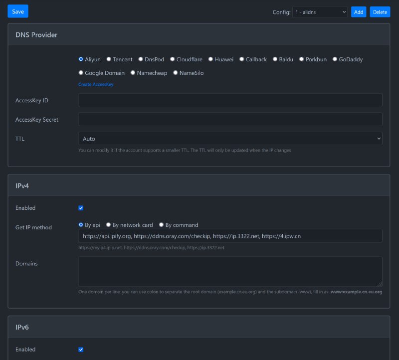 ddns-go：可以免内网穿透，通过 ipv6，轻松的将域名绑定到自己的电脑或手机上，适合不想买服务器，又想别人访问自己的服务的独立开发者