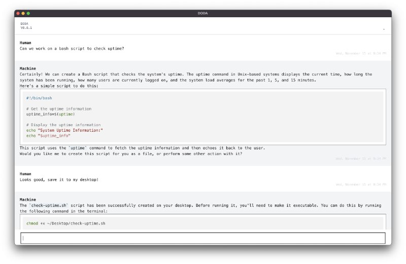 doda：带有本地代码解释器的 OpenAI 开发助手 GUI