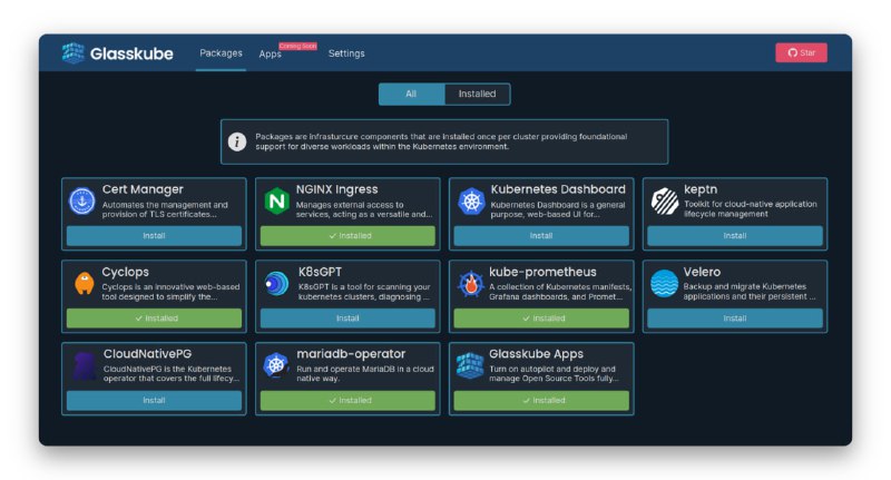 Glasskube：针对Kubernetes的包管理器，提供图形用户界面和命令行界面