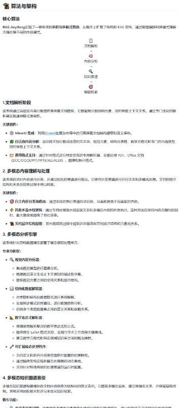 香港大学数据智能实验室的项目： RAG-Anything github.com/HKUDS/RAG-Anything现代文档越来越多地包含多样化的多模态内容——文本、图像、表格、公式、图表和多媒体——传统的以文本为中心的 RAG 系统无法有效处理