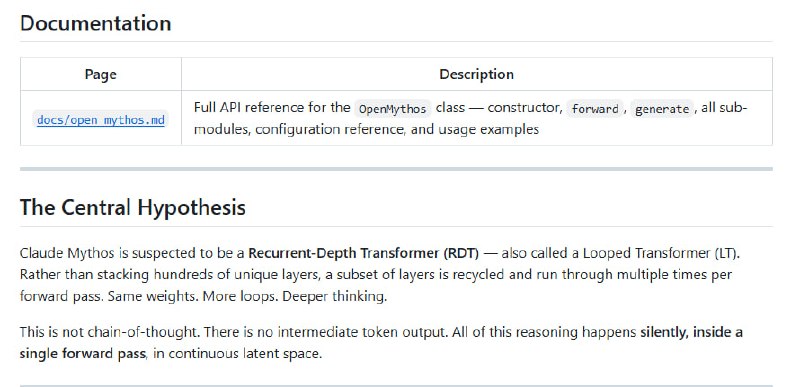 OpenMythos：从第一性原理，还原 Claude Mythos 的 “思考” 本质这不仅是一个代码库，更是一场关于大模型“思考”本质的深度实验