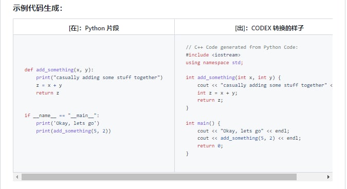 codex_py2cpp：用OpenAI Codex讲Python脚本转换成C++代码运作：读取 Python 文件并创建输入提示，然后将其馈送到 OpenAI Codex 以生成相应的 C++ 代码