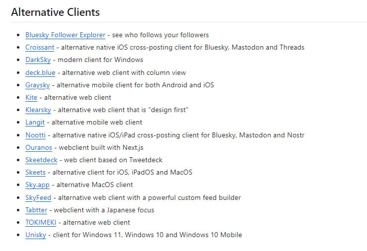 Awesome-Bluesky：一个全面的Bluesky平台工具资源汇总列表，收录了大量与Bluesky相关的实用工具，包括数据统计分析、Feed管理、迁移工具、帖子管理、替代客户端等多个分类
