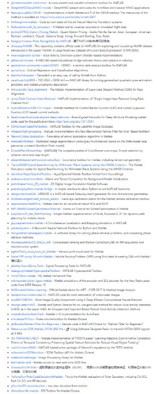 Matlab 框架、库和软件列表 | awesome-matlabMatlab 框架、库和软件列表 | awesome-matlab