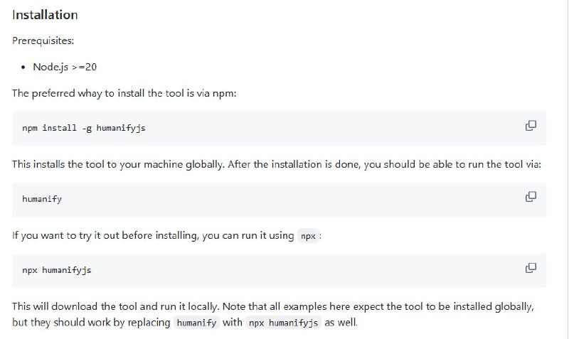 HumanifyJS 利用大型语言模型（如 ChatGPT、llama）结合 Babel 等工具，实现 JavaScript 代码的高质量反混淆与还原，保持代码功能完全等价