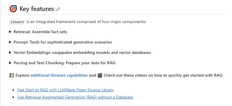 统一、开放、可扩展的框架，适用于基于LLM的应用模式，包括检索增强生成 (RAG)