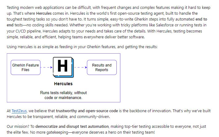开源的测试代理工具，旨在用强大的力量减轻测试负担testzeus-hercules | #工具